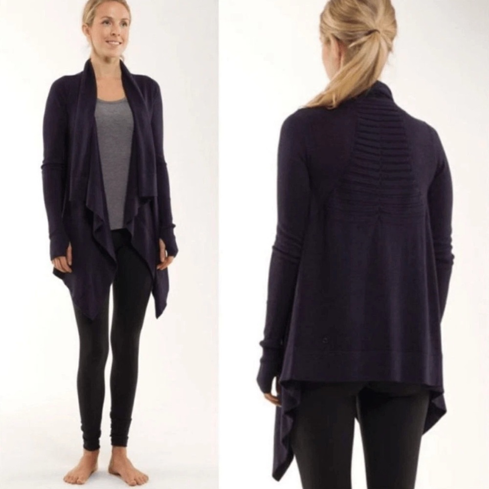 Lululemon Women’s Live Healthy Knit Wrap Purple Cardigan Sweater